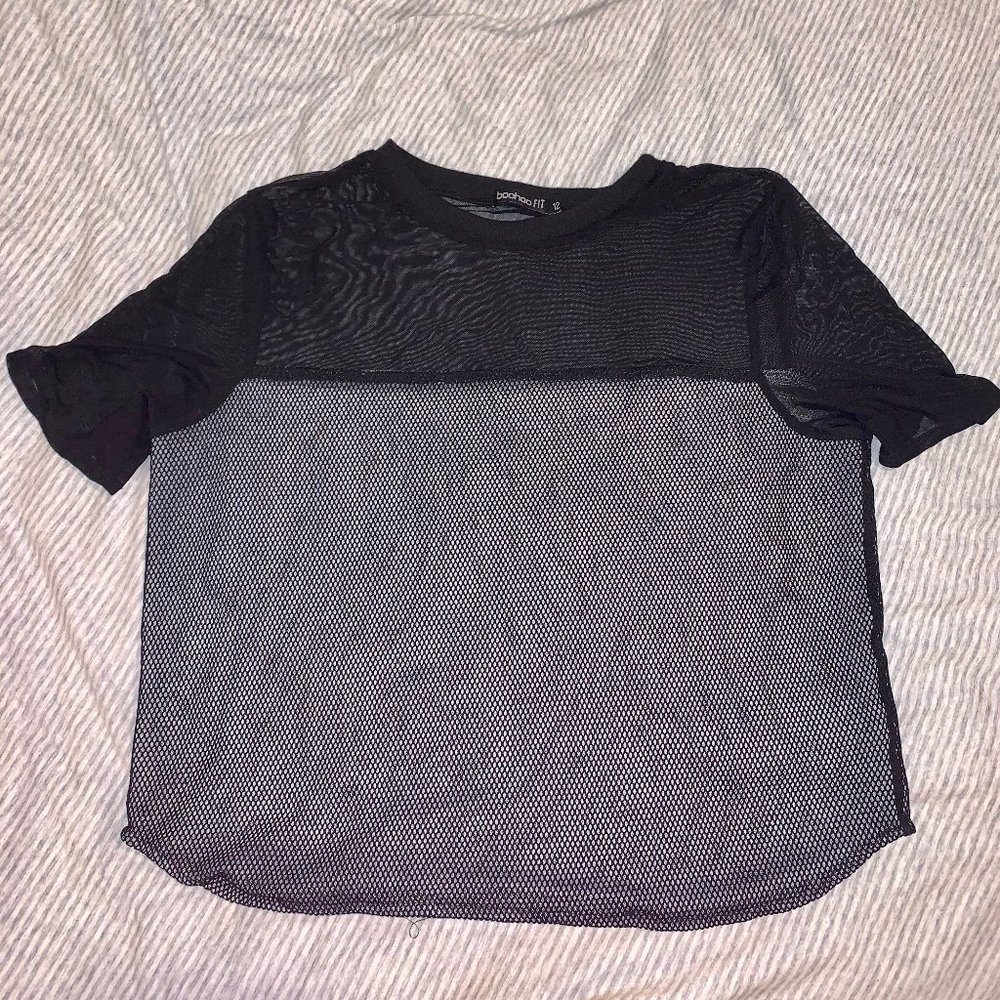 Black and White Mesh T-Shirt